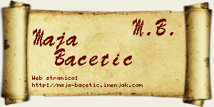 Maja Bacetić vizit kartica